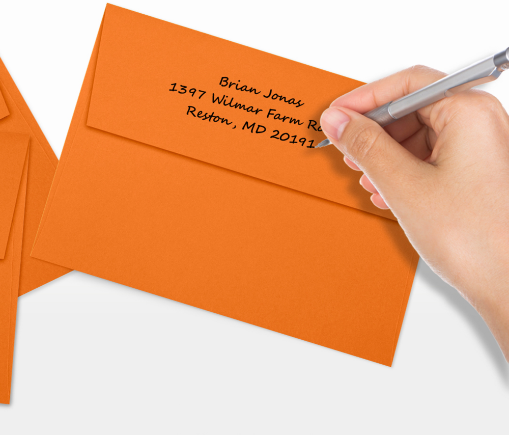 Mandarin Orange 32lb A7 Invitation Envelopes (5 1/4 x 7 1/4) with Peel & Seal