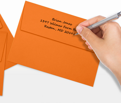 Mandarin Orange 32lb A7 Invitation Envelopes (5 1/4 x 7 1/4) with Peel & Seal