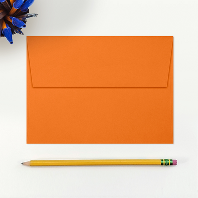 Mandarin Orange 32lb A7 Invitation Envelopes (5 1/4 x 7 1/4) with Peel & Seal