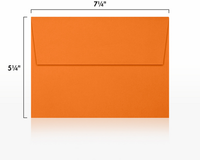Mandarin Orange 32lb A7 Invitation Envelopes (5 1/4 x 7 1/4) with Peel & Seal