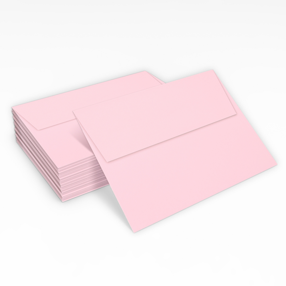 Baby Candy Pink 32lb A7 Invitation Envelopes (5 1/4 x 7 1/4) with Peel & Seal