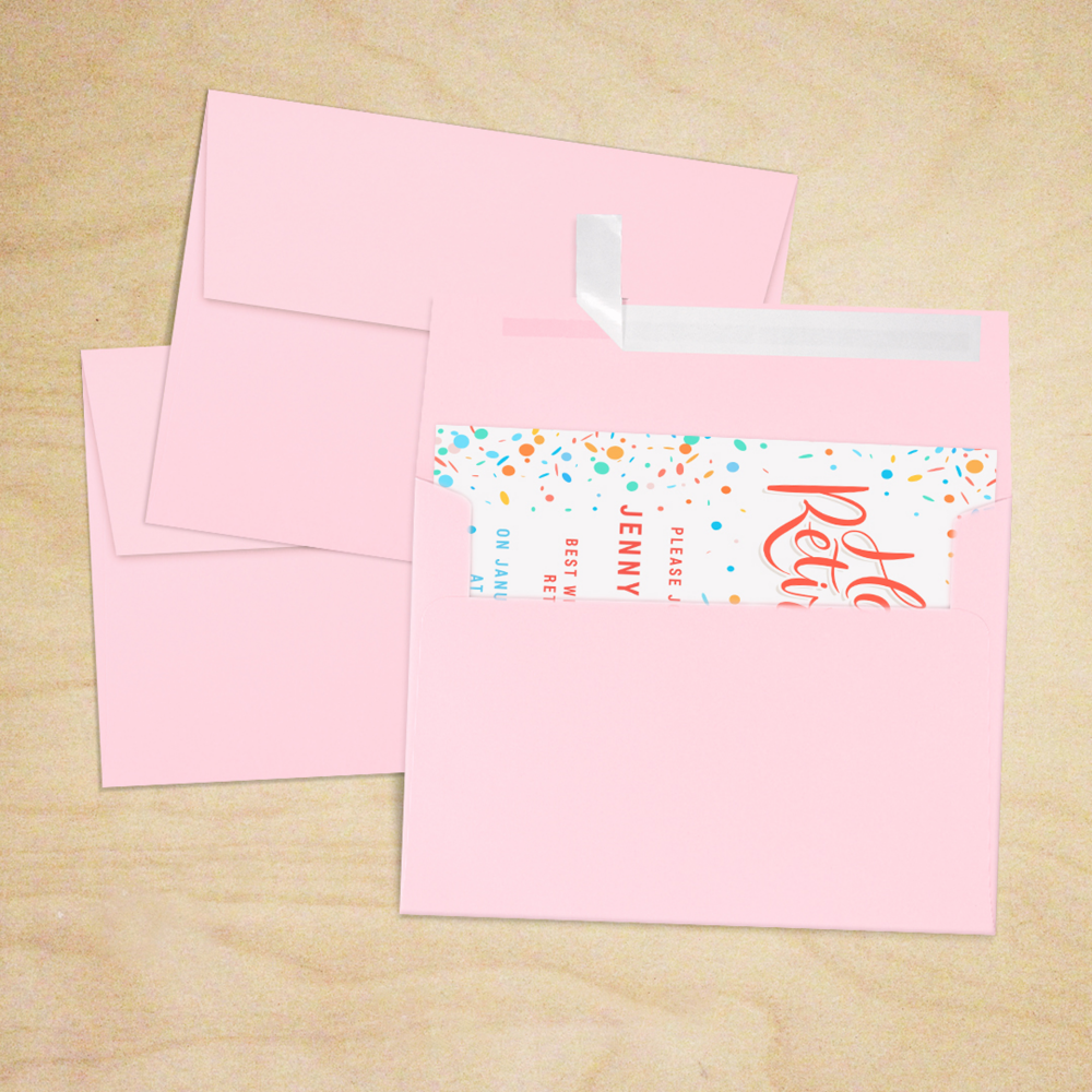 Baby Candy Pink 32lb A7 Invitation Envelopes (5 1/4 x 7 1/4) with Peel & Seal