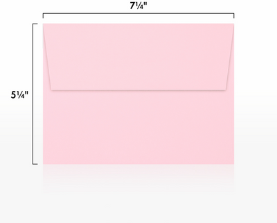 Baby Candy Pink 32lb A7 Invitation Envelopes (5 1/4 x 7 1/4) with Peel & Seal