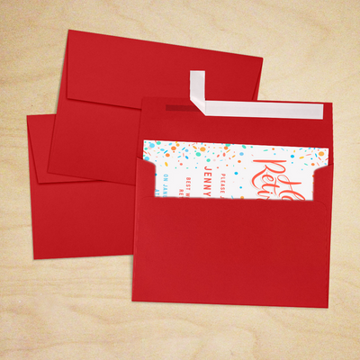 Red 32lb A7 Invitation Envelopes (5 1/4 x 7 1/4) with Peel & Seal