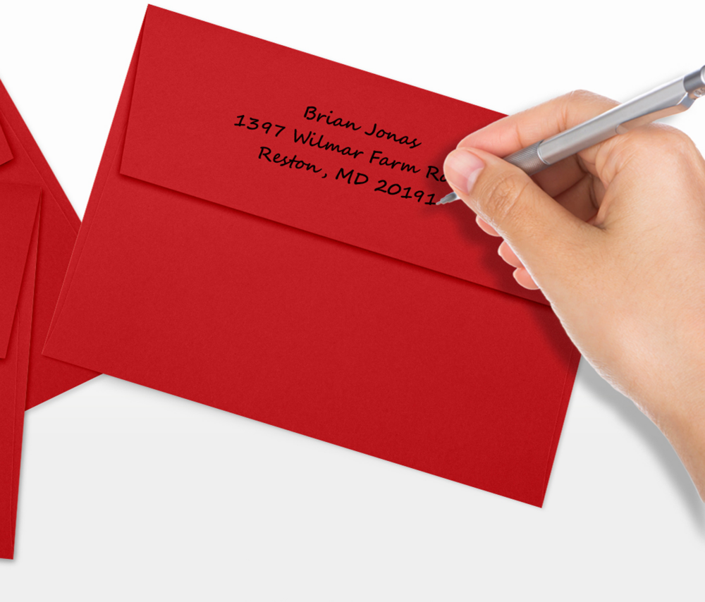 Red 32lb A7 Invitation Envelopes (5 1/4 x 7 1/4) with Peel & Seal