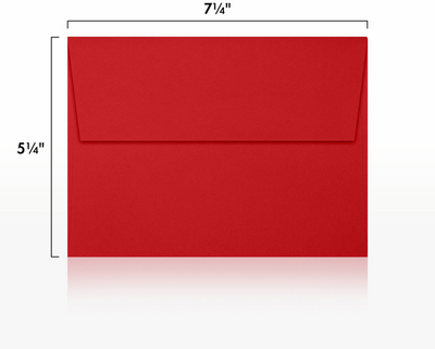 Red 32lb A7 Invitation Envelopes (5 1/4 x 7 1/4) with Peel & Seal