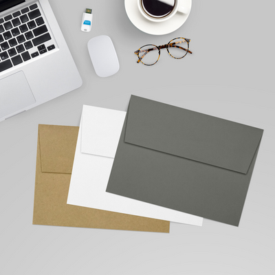 Dark Smoke Gray 32lb A7 Invitation Envelopes (5 1/4 x 7 1/4) with Peel & Seal