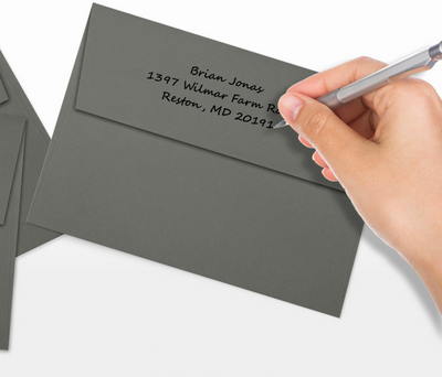 Dark Smoke Gray 32lb A7 Invitation Envelopes (5 1/4 x 7 1/4) with Peel & Seal