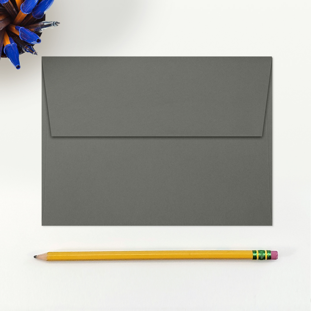 Dark Smoke Gray 32lb A7 Invitation Envelopes (5 1/4 x 7 1/4) with Peel & Seal