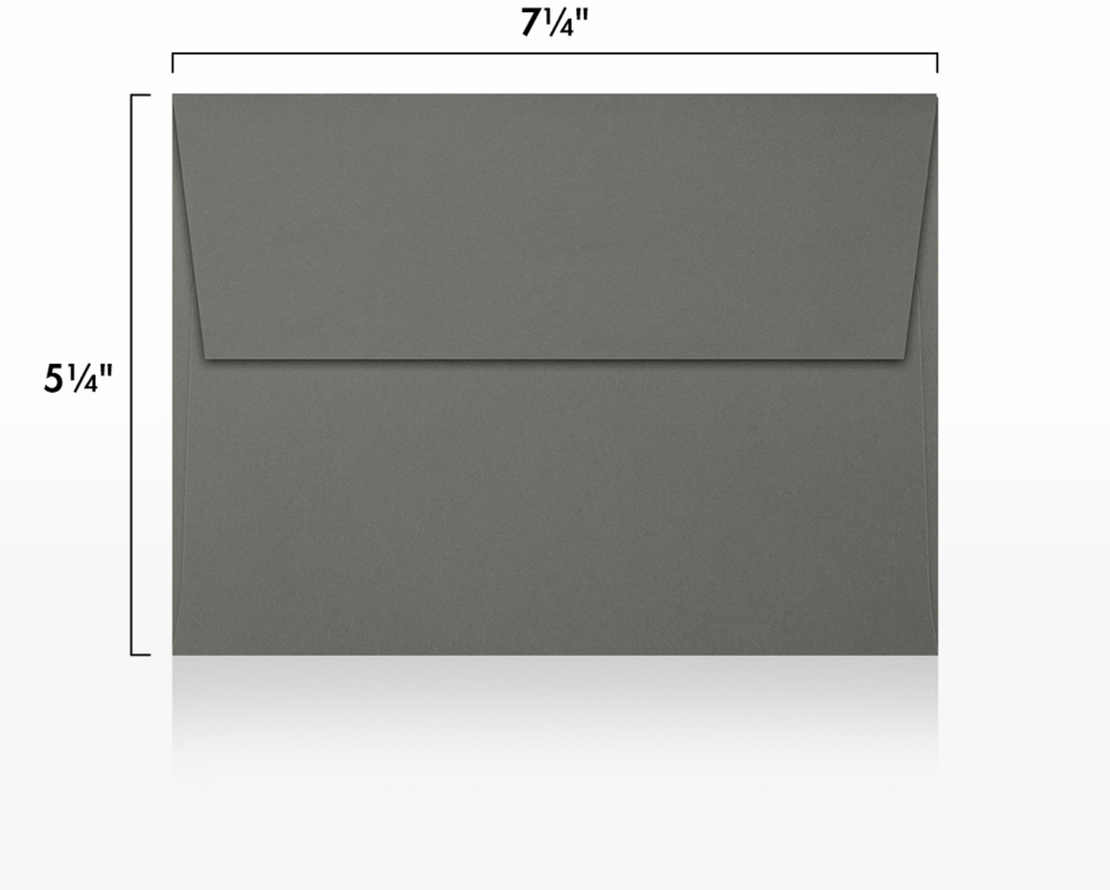 Dark Smoke Gray 32lb A7 Invitation Envelopes (5 1/4 x 7 1/4) with Peel & Seal