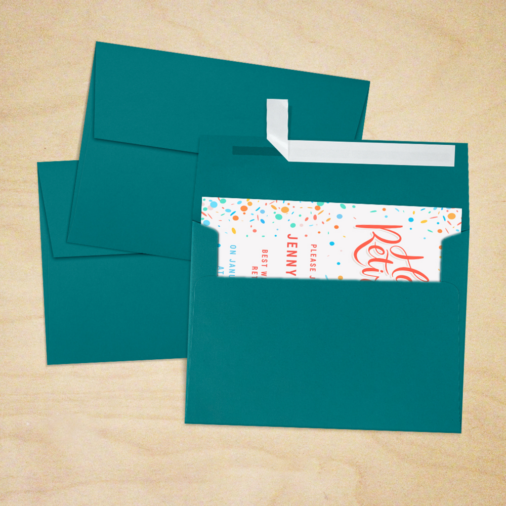 Teal Blue 32lb A7 Invitation Envelopes (5 1/4 x 7 1/4) with Peel & Seal