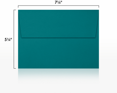 Teal Blue 32lb A7 Invitation Envelopes (5 1/4 x 7 1/4) with Peel & Seal