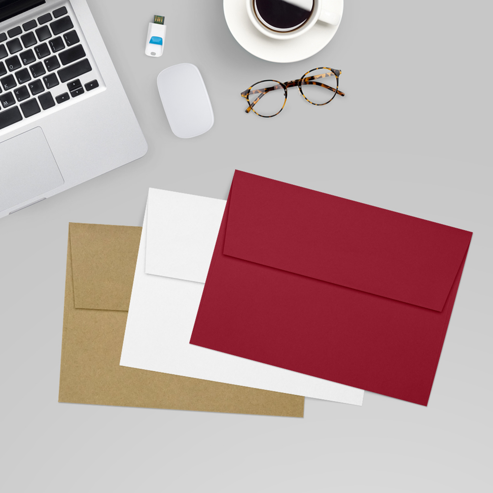 Garnet Dark Red 32lb A7 Invitation Envelopes (5 1/4 x 7 1/4) with Peel & Seal