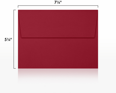 Garnet Dark Red 32lb A7 Invitation Envelopes (5 1/4 x 7 1/4) with Peel & Seal