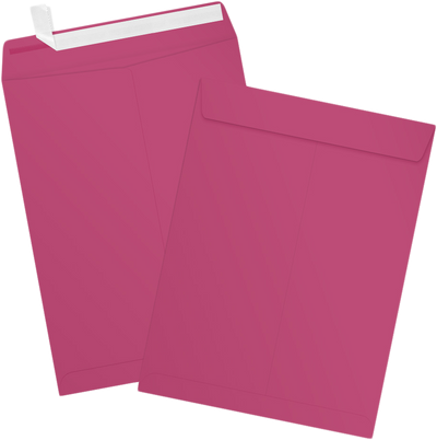 Fuchsia Pink Magenta 32lb 9 x 12 Open End Envelopes with Peel & Seal
