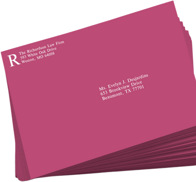 Fuchsia Pink Magenta 32lb 9 x 12 Open End Envelopes with Peel & Seal