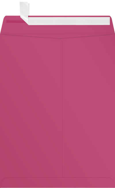 Fuchsia Pink Magenta 32lb 9 x 12 Open End Envelopes with Peel & Seal