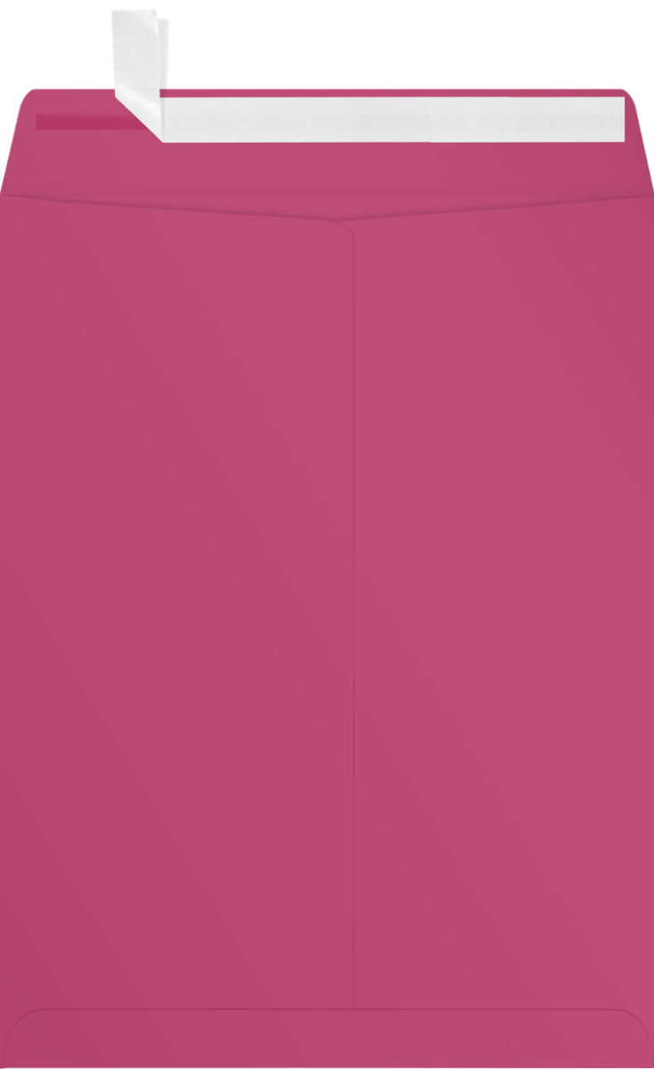 Fuchsia Pink Magenta 32lb 9 x 12 Open End Envelopes with Peel & Seal