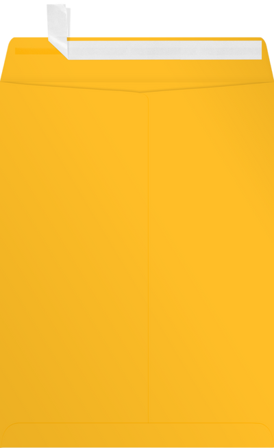 Sunflower Yellow 32lb 9 x 12 Open End Envelopes with Peel & Seal