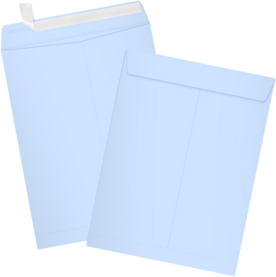 Baby Blue 32lb 9 x 12 Open End Envelopes with Peel & Seal