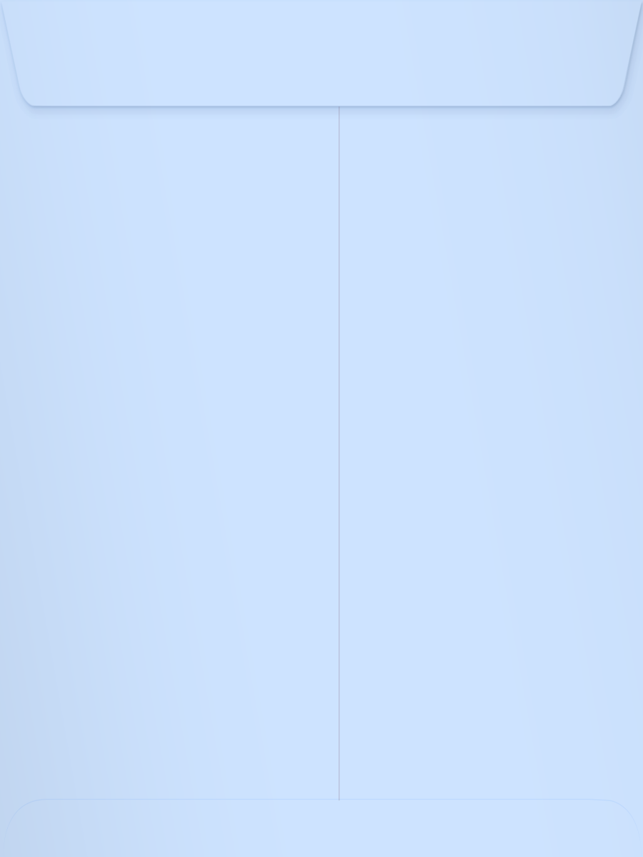 Baby Blue 32lb 9 x 12 Open End Envelopes with Peel & Seal
