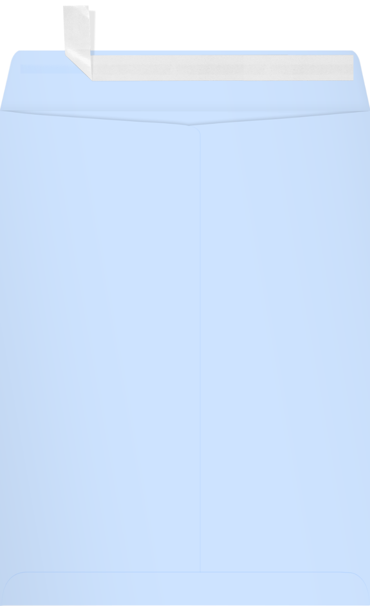 Baby Blue 32lb 9 x 12 Open End Envelopes with Peel & Seal