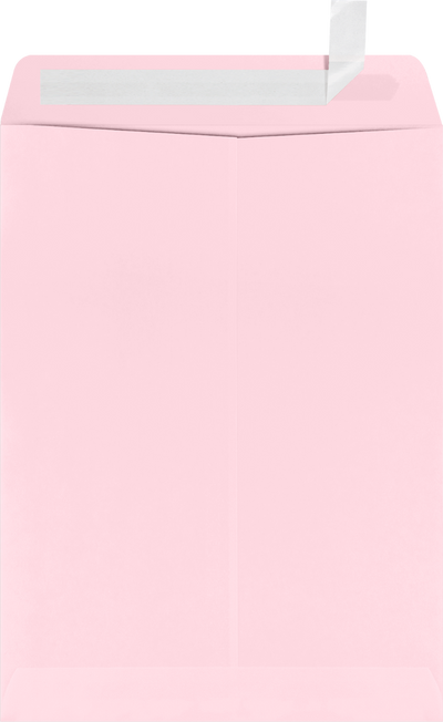 Baby Candy Pink 32lb 9 x 12 Open End Envelopes with Peel & Seal