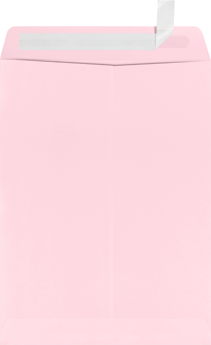 Baby Candy Pink 32lb 9 x 12 Open End Envelopes with Peel & Seal