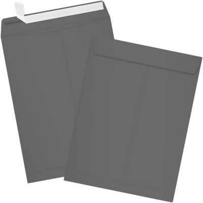 Dark Smoke Gray 32lb 9 x 12 Open End Envelopes with Peel & Seal