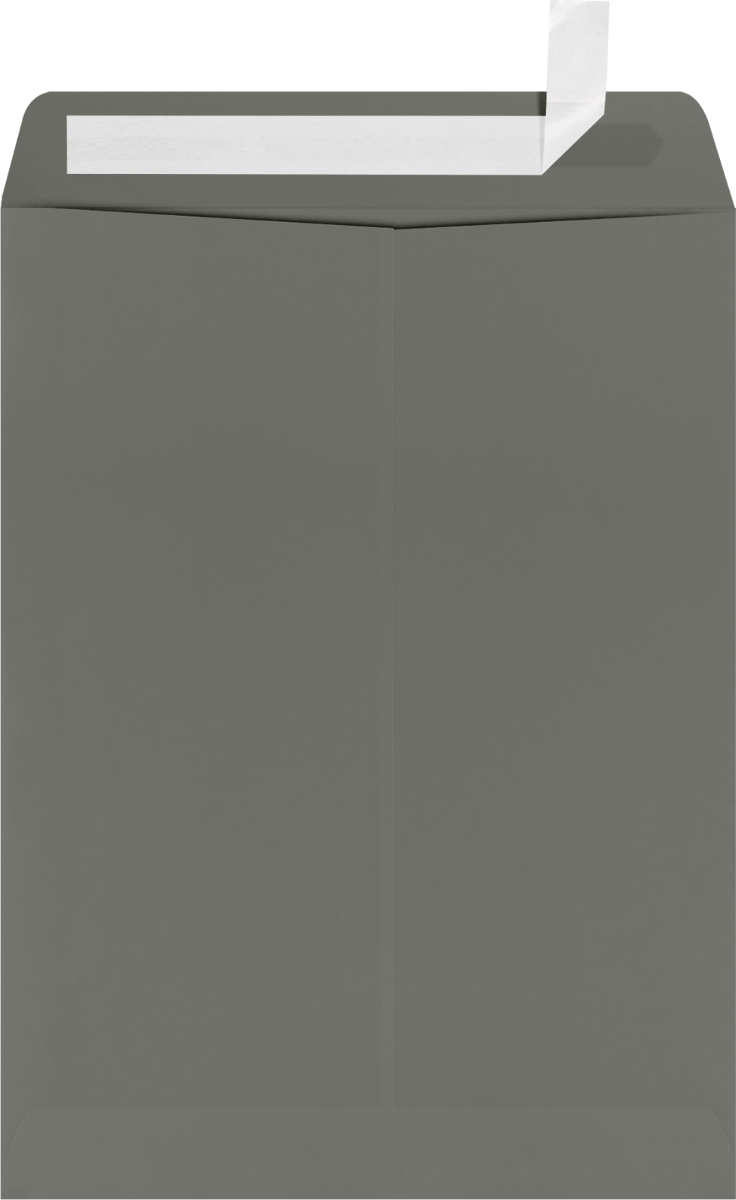 Dark Smoke Gray 32lb 9 x 12 Open End Envelopes with Peel & Seal