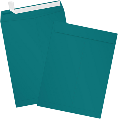 Teal Blue 32lb 9 x 12 Open End Envelopes with Peel & Seal
