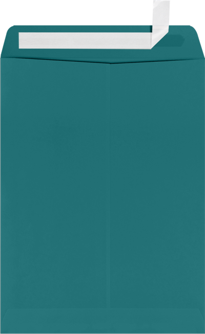 Teal Blue 32lb 9 x 12 Open End Envelopes with Peel & Seal