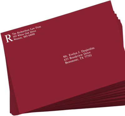 Garnet Dark Red 32lb 9 x 12 Open End Envelopes with Peel & Seal
