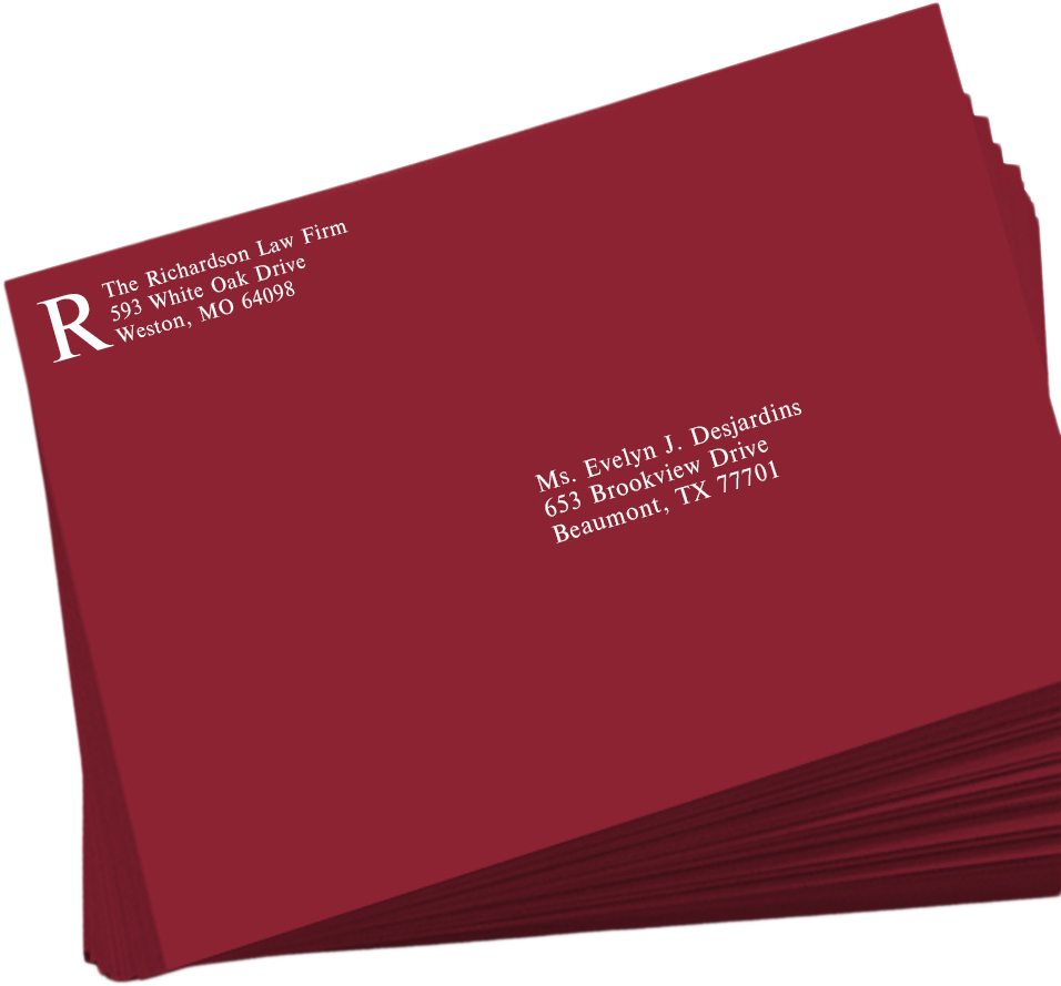 Garnet Dark Red 32lb 9 x 12 Open End Envelopes with Peel & Seal