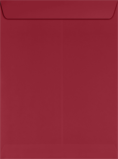 Garnet Dark Red 32lb 9 x 12 Open End Envelopes with Peel & Seal