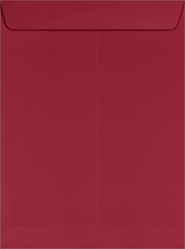 Garnet Dark Red 32lb 9 x 12 Open End Envelopes with Peel & Seal
