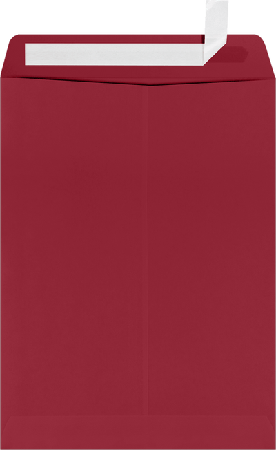 Garnet Dark Red 32lb 9 x 12 Open End Envelopes with Peel & Seal