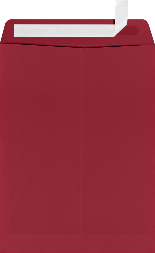 Garnet Dark Red 32lb 9 x 12 Open End Envelopes with Peel & Seal