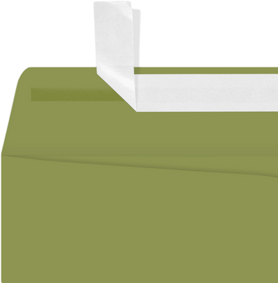 Olive Green 28lb 9 x 12 Open End Envelopes with Peel & Seal