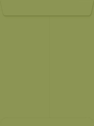 Olive Green 28lb 9 x 12 Open End Envelopes with Peel & Seal