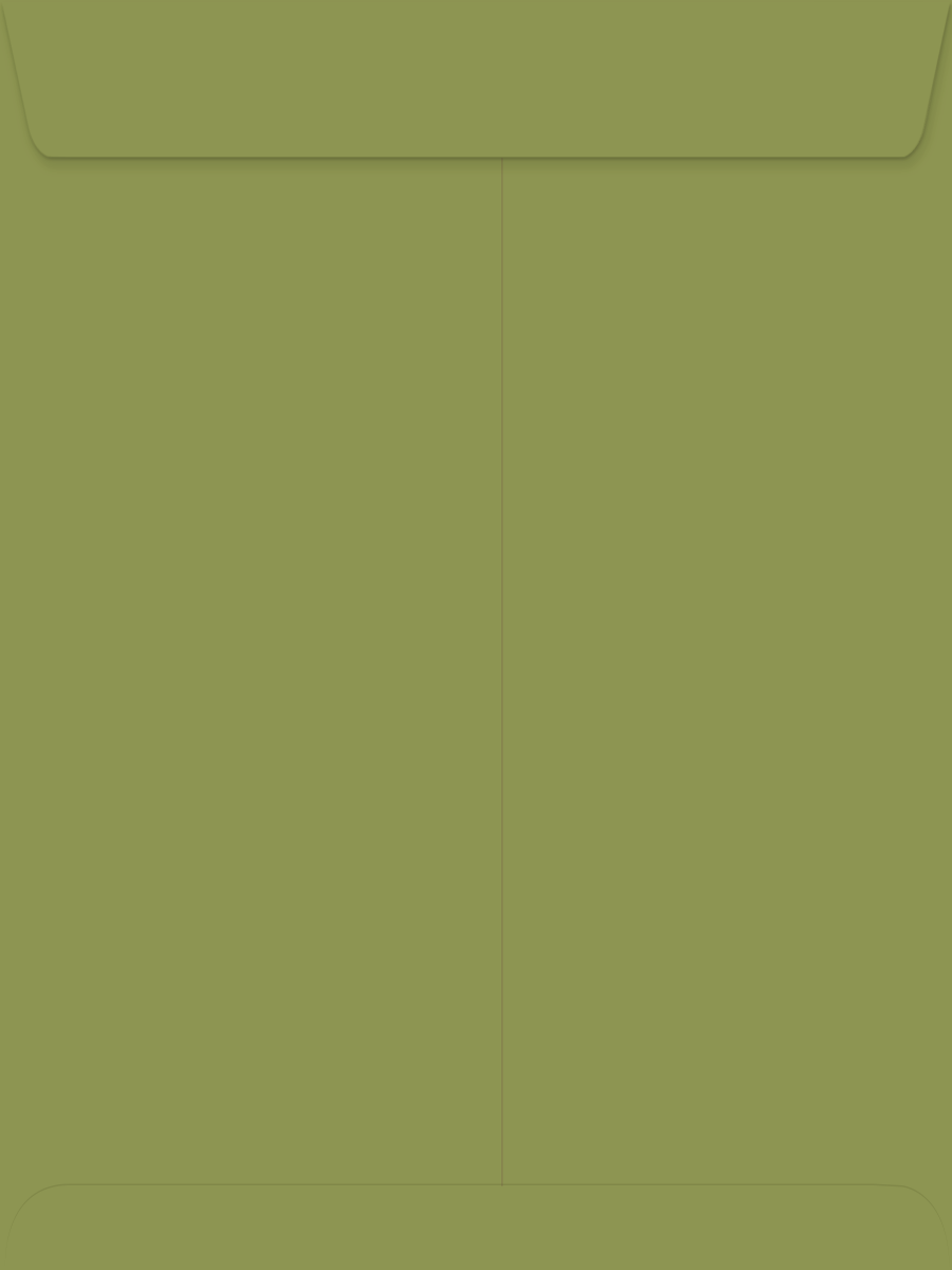 Olive Green 28lb 9 x 12 Open End Envelopes with Peel & Seal