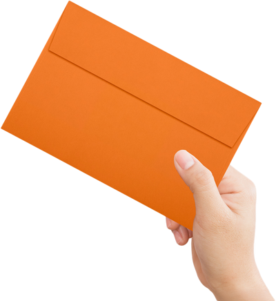 Mandarin Orange 32lb A9 Invitation Envelopes (5 3/4 x 8 3/4) with Peel & Seal
