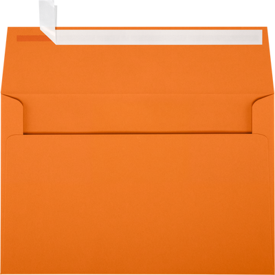 Mandarin Orange 32lb A9 Invitation Envelopes (5 3/4 x 8 3/4) with Peel & Seal