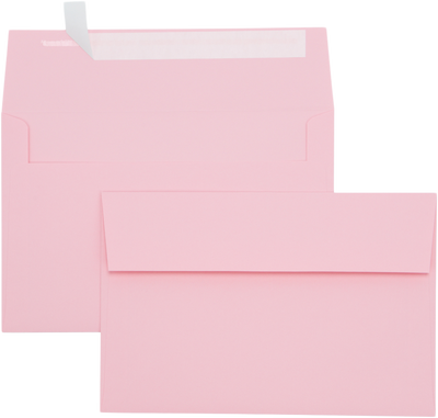 Baby Candy Pink 32lb A9 Invitation Envelopes (5 3/4 x 8 3/4) with Peel & Seal