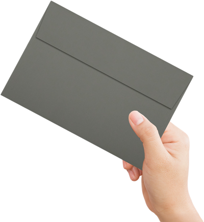 Dark Smoke Gray 32lb A9 Invitation Envelopes (5 3/4 x 8 3/4) with Peel & Seal