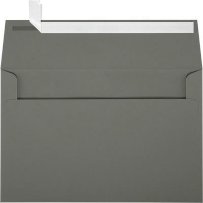 Dark Smoke Gray 32lb A9 Invitation Envelopes (5 3/4 x 8 3/4) with Peel & Seal