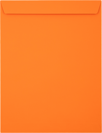 Mandarin Orange 32lb 10 x 13 Open End Envelopes with Peel & Seal