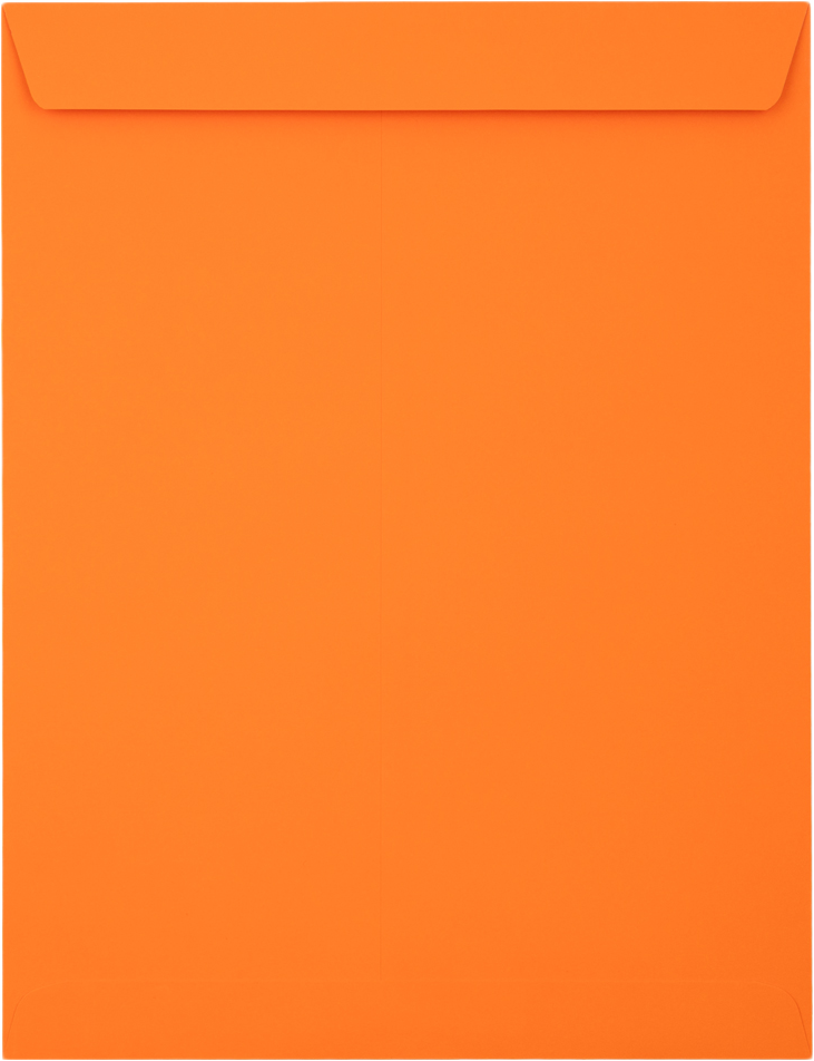 Mandarin Orange 32lb 10 x 13 Open End Envelopes with Peel & Seal