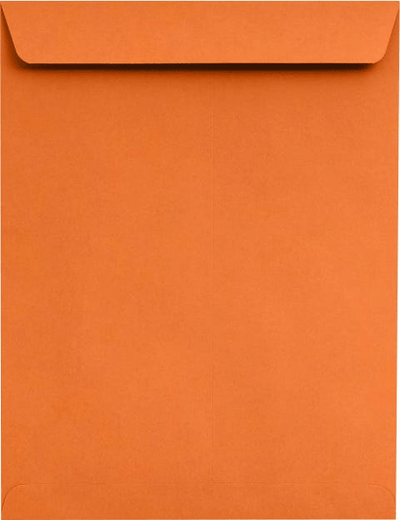 Mandarin Orange 32lb 10 x 13 Open End Envelopes with Peel & Seal