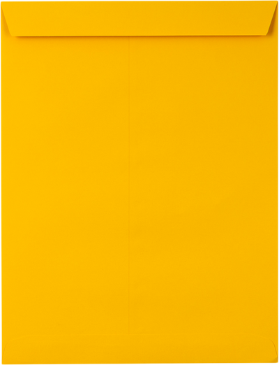 Sunflower Yellow 32lb 10 x 13 Open End Envelopes with Peel & Seal